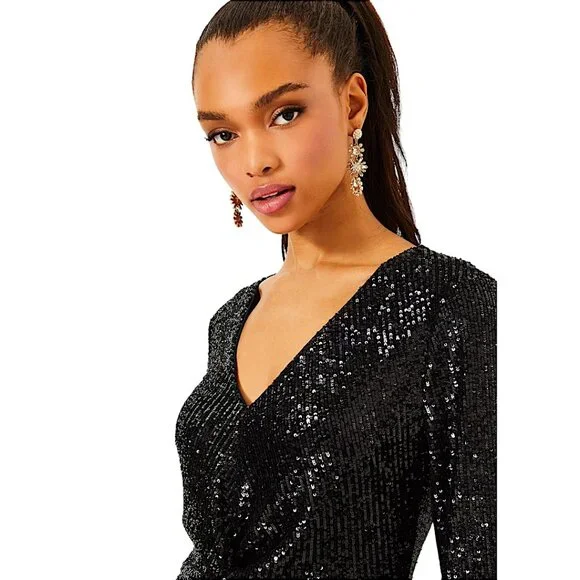 estrella sequin dress ESTRELLA SEQUIN DRESS - NOIR